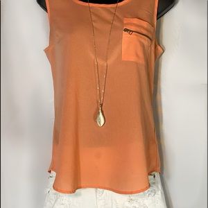 Women’s Papaya Sheer Top Size Small